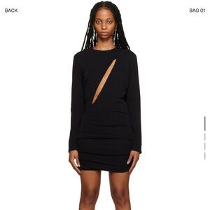 Versace Black Slashed Mini Dress